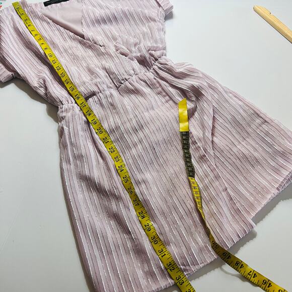 House Of Harlow Revolve Lora Striped Faux Wrap Dress Size Small Pink - Picture 9 of 10